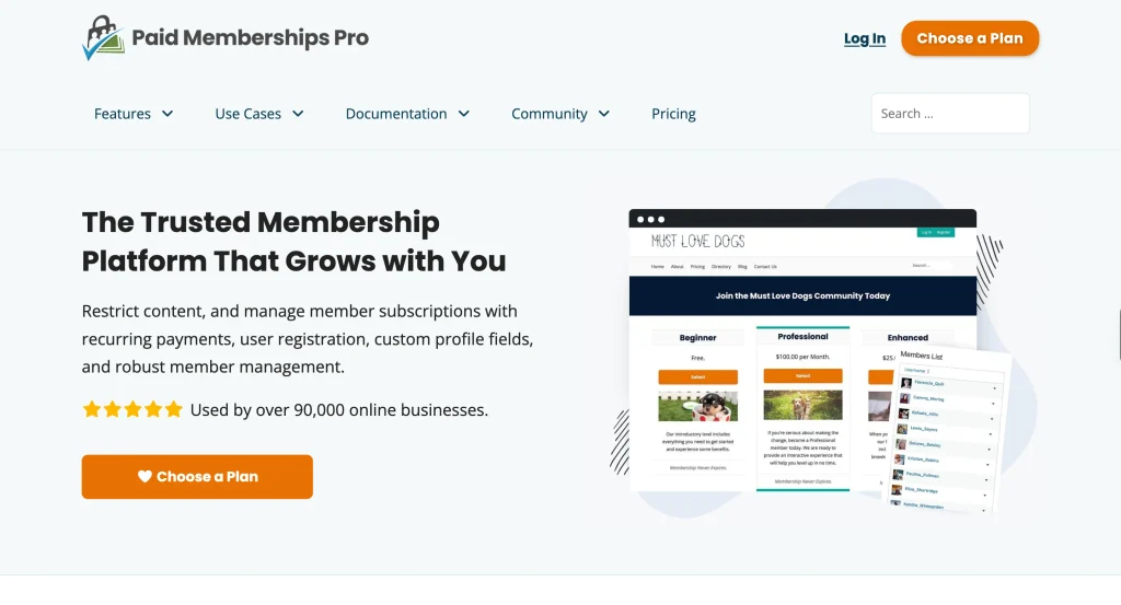 Paid Memberships Pro homepage