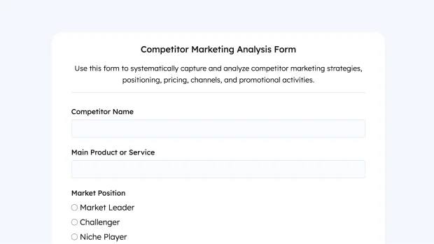 Competitor Marketing Analysis Form thumb