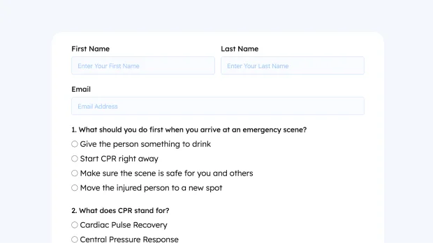 First aid quiz Form thumb