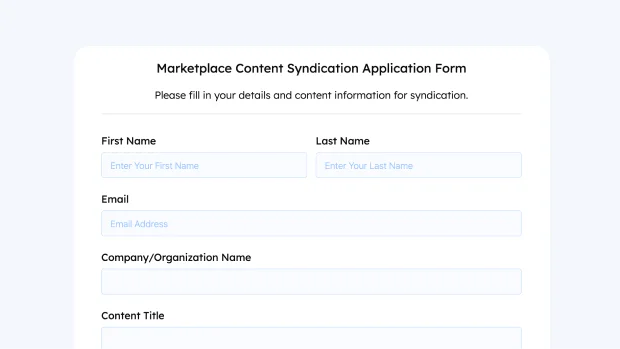 Marketplace Content Syndication Application Form thumb