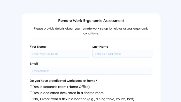 Remote Work Ergonomic Assessment form thumb