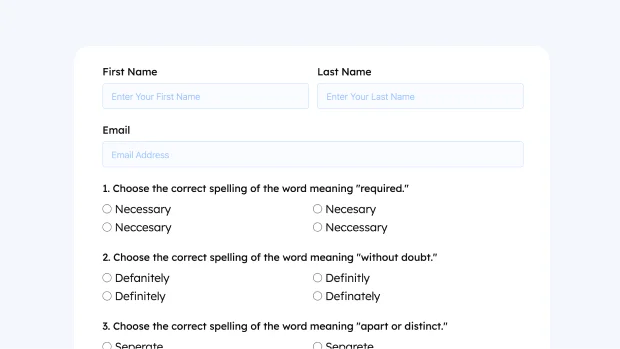 Spelling quiz Form thumb