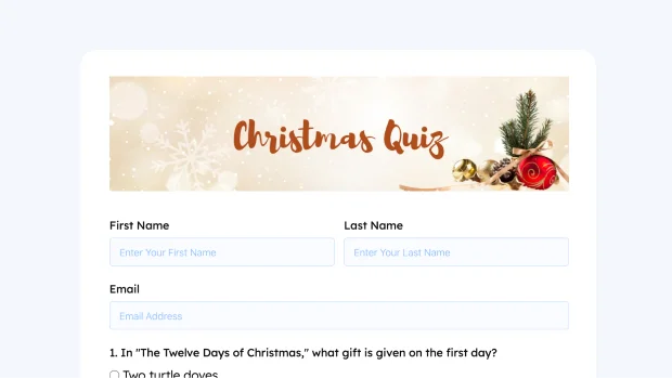 Christmas Quiz form
