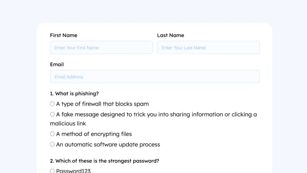 Cybersecurity Quiz Form thumb