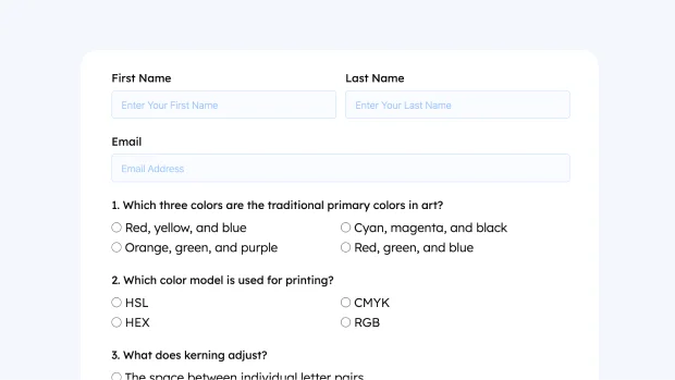 Graphic design quiz Form thumb