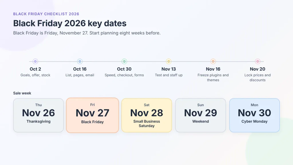 Black Friday 2026 Key Dates
